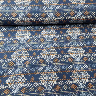 French Terry Ethno Tribal 4520 1107 Dark Jeans