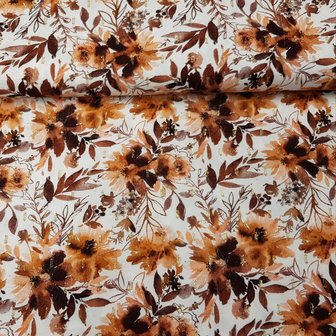 09443.010 VISCOSE LUREX DIGITAL FLOWERS - WHITE/HAZEL