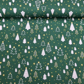 5384-827 CHRISTMAS TREES GROEN