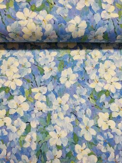 07548.001VISCOSE STRECH BLOEM LAVENDEL