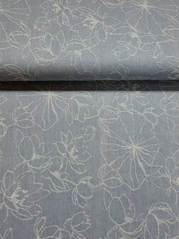 Q11802-920 DENIM JACQUARD FLOWERS LIGHT