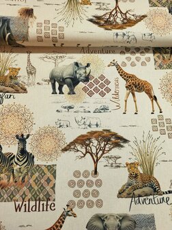 DL5038-560 LINNENLOOK PRINT PREMIUM DIGITAL WILDLIFE