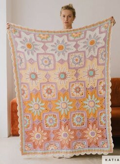 CAL STARS IN BLOOM PAKKET:GEHAAKTE BLOEMEN DEKEN S1 PASTEL