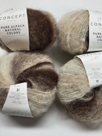 PAKKET 4X KATIA PURE ALPACA NATURAL COLORS 101