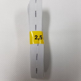 KNOOPSGATEN ELASTIEK 18MM WIT