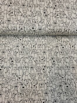 DOG CARTOON LINE Linenlook Half Panama Premium DOG CARTOON LINE Linenlook Half Panama Premium