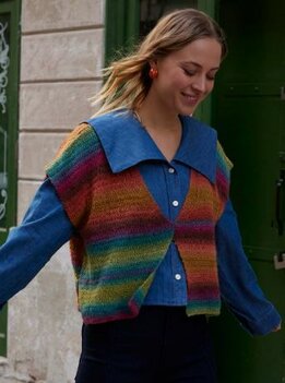 BREIPAKKET MOUWLOOS VEST SILKY LACE RAINBOW 301