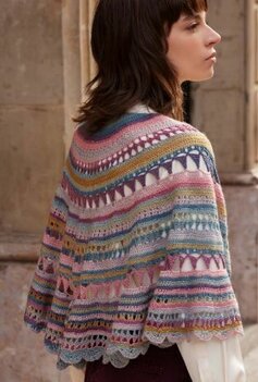 HAAKPAKKET SJAAL SILKY LACE RAINBOW 303