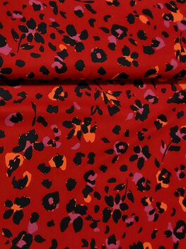 P24003-160 VISCOSE PRINT LEOPARD D.ROOD P24003-160 VISCOSE PRINT LEOPARD D.ROOD